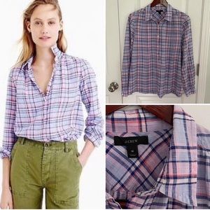 J. Crew Lilac Gathered Popover